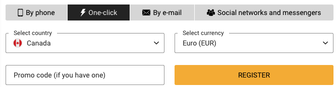 Melbet one click registration